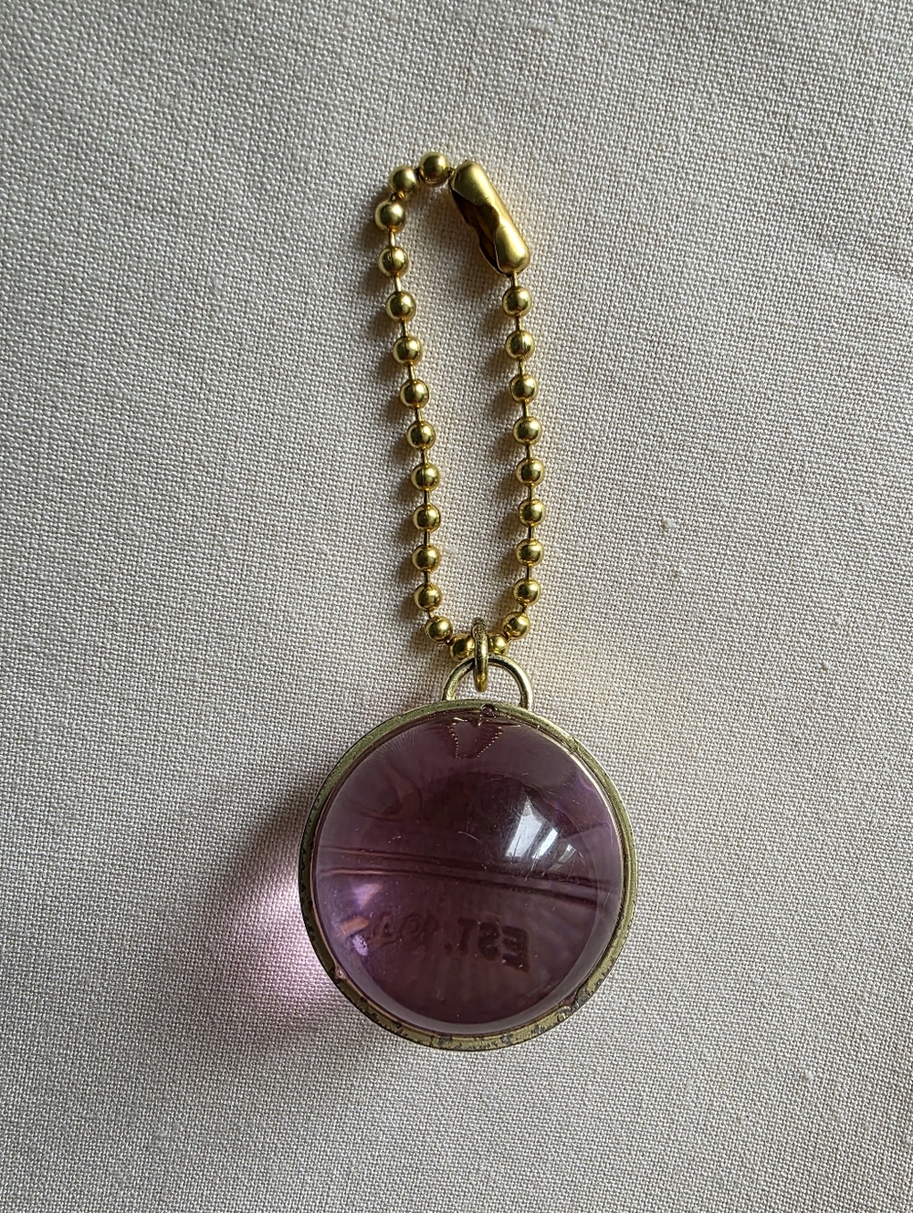 Coach Orb Charm Purple Resin Gold Tone Metal Keychain Y2K - Picture 3 of 8